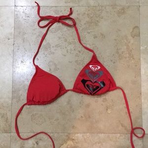 Red Roxy bathing suit top